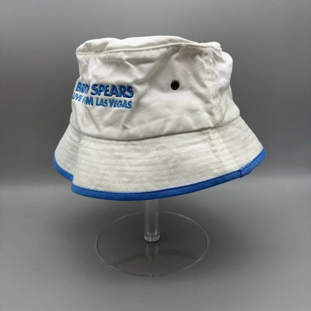Britney Spears Bucket Hat Womens OS White Blue HBO Y2K Pop Star Las Vegas